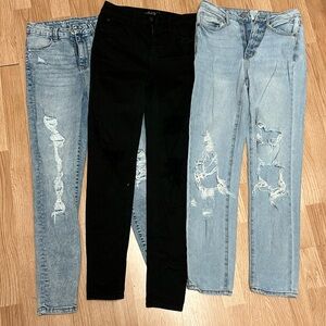 3 pairs of jeans, $18